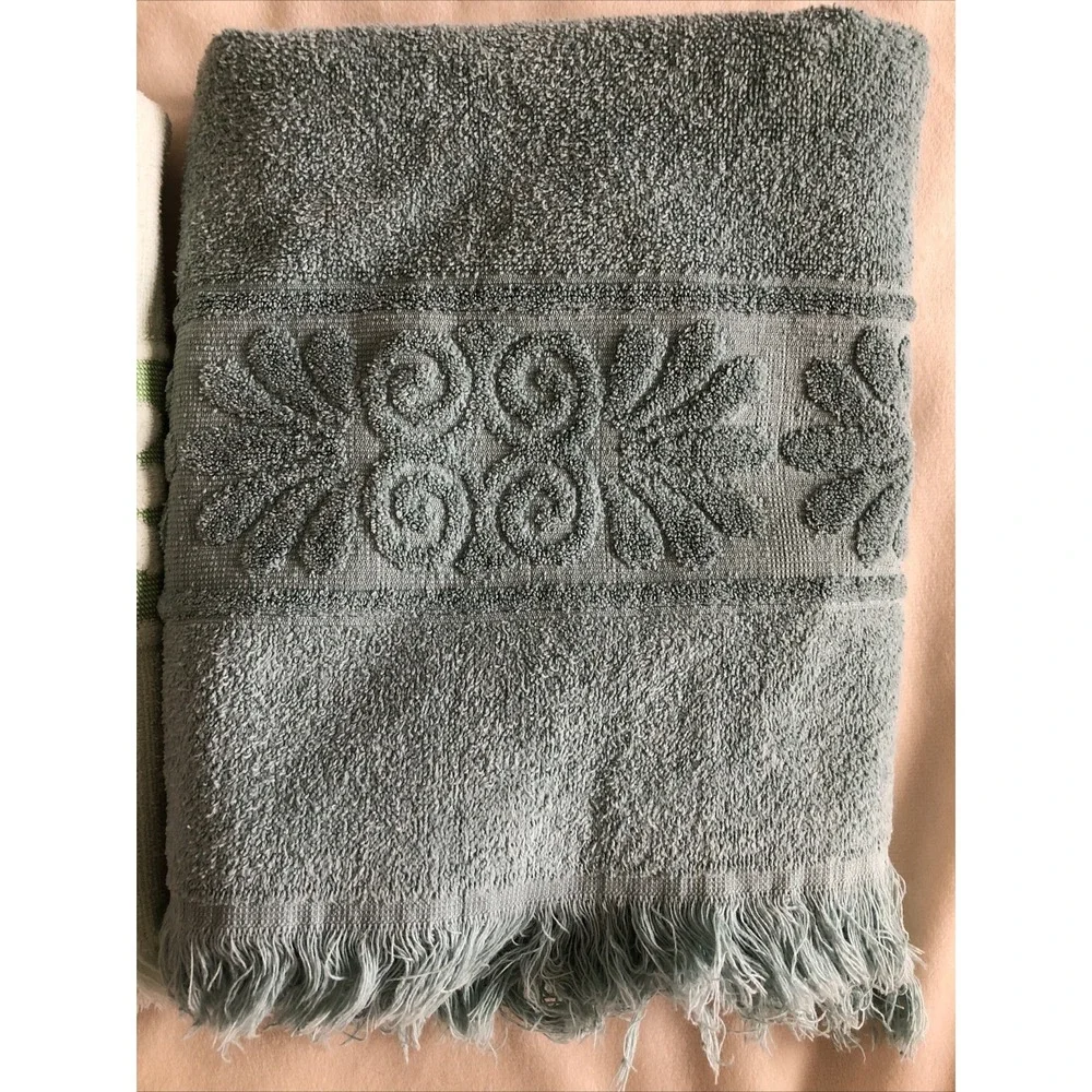 Set 2 Vintage Cannon Monticello Retro MCM Mint Green Bath Towel Set USA